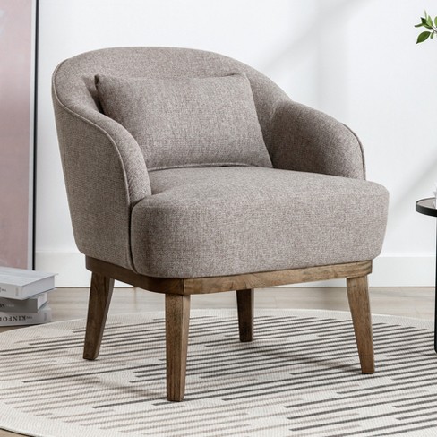 Modern Mid century Armchair Accent Chair With Pillow And Solid