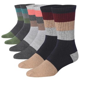 JAMES FIALLO 3 Pairs Wool Blend Bold Striped Statements Colorful Accents Cushioned Dress Crew Socks - 1 of 4