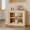 35.4"/70.8" Sideboard Buffet Cabinet with Storage, Mid Century Modern Accent Cabinet with2/ 4 Glass Doors - 4 of 4