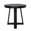 23.5" Acacia Wood & Iron Round Coffee Table with Cross-Legged Frame for Living Room and Office - 3 of 4