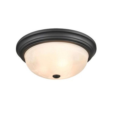 Matte Black Glass 15" Indoor/Outdoor Flush Mount Light