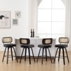 Bekrvio 26"/29” Swivel Bar Stools Set of 4, Upholstered Faux Leather Barstools with Back, Bar Chairs Island Stools for Kitchen Counter - 4 of 4