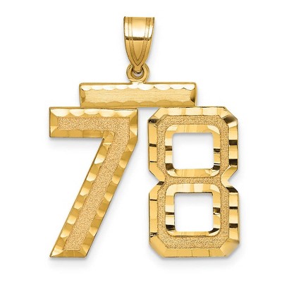 Black Bow Jewelry 14k Yellow Gold, Varsity Collection, Large D/C Pendant Number 78