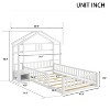 NicBex Twin Size Kids Montessori Bed with House Shape Headboard,Floor Bed with Guardrails Design,Toddler bed for Bedroom Playroom,Gray/White - 3 of 4