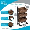 BIRDROCK HOME 3-Tier Abaca Organizer Shelf - Handwoven Baskets with Solid Wood Frame for Living Room, Bedroom & Kitchen - Brown Wash, Espresso - 2 of 4