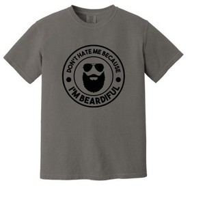 Simply Sage Market Men's Don't Hate Me Beardiful Short Sleeve Garment Dyed Tee - 1 of 2