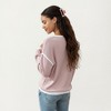 Anna-Kaci Women's Long Sleeve Knit Top with Contrast Trim and Relaxed Fit - 3 of 4