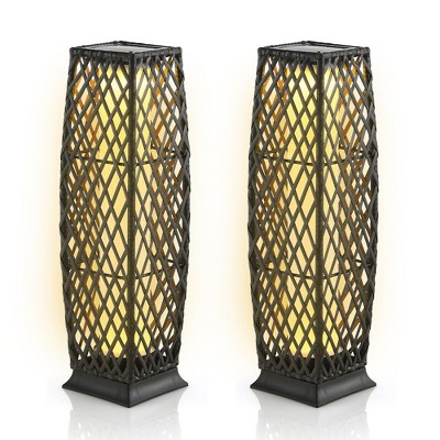 Outdoor Electric Floor Lamp Heater Black Shade Helios REG/190002