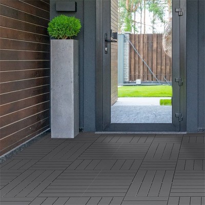 Patio Flooring, 12"x12" Deck Tiles With Open Drainage System, Low Maintenance Square Flooring Tiles, Interlocking Decking Tiles