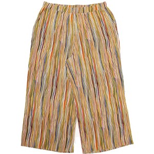 Agnes Orinda Women's Plus Size Boho Palazzo Elastic Waist Stripe Wide Leg Lounge Pants with Pocket - 1 of 4