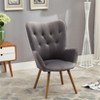 Sapphtopaz 1pc Contemporary Accent Chair Upholstered Silky Velvet Tufted Button Back Lounge Chair, Living Room Chair Cozy Armchair - 4 of 4