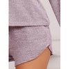 cheibear Women's Long Sleeve Top and Elastic Waistband Shorts with Pockets Pajamas Set - 4 of 4