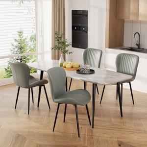 Dining Chairs Set of 2/4/6, Modern Upholstered Pu Leather Kitchen Side Chairs Comfy Backrest - 1 of 4