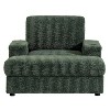 Grungis Faux Rabbit Fur Single Sofa Chair with Storage Ottoman & Cup Holders,Upholstered Sleeper Bed Chair for Living Room & Bedroom - 3 of 4