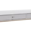 Royal Hampton 47 Inch Desk Console Table, 2 Drawers, Metal Frame, White, Gold - 3 of 4