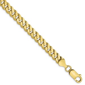 Black Bow Jewelry 6.1mm 10k Yellow Gold Flat Beveled Curb Chain Bracelet - 1 of 4