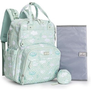 BabbleRoo Diaper Bag Backpack Stylish Hands-Free Baby Bag with Changing Pad, Stroller Straps & Water-Resistant - 1 of 4