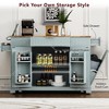 YOOCOZZ Rolling Kitchen Island with Concealed Tilt-Out Trash Can, Power Outlet and Spacious Storage Space - 3 of 4