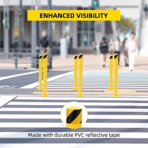Safety Bollard2/4/6 Packs, 36/42/48 Inch Height Bollard Post, 4.5 Inches Diameter Steel Pipe, Yellow Safety Steel Bollard for Traffic-Sensitive Area - 1 of 4