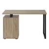 Vynxaria Computer Desk, Home Office, Laptop, Left, Right Set-up, Storage Drawers, 48"l, Work, Brown Laminate, Black Metal, Modern - 4 of 4