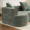 VASIP Modern style Smooth curved Sectional sofa, soft cushioned corduroy sofa with 3 pillows,Deep Seat Couch,for Living Room,Apartment,Green - 4 of 4