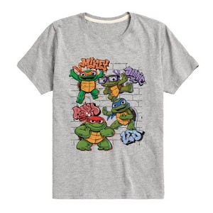 Boys' - Teenage Mutant Ninja Turtles Mutant Mayhem - Leo and Brothers Kid Turtles Short Sleeve Graphic T-Shirt - 1 of 3