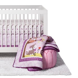 Bedtime Originals 3-Piece Crib Bedding Set - Lavender Woods, Purple Orange
