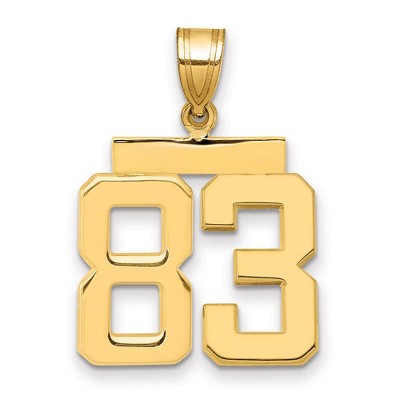 Black Bow Jewelry 14k Yellow Gold, Athletic Collection Medium Polished Number 83 Pendant