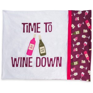 Pavilion Gift Company - Wine Down - 20" x 26" Pillowcase - Throw Pillow Covers - 1 of 4