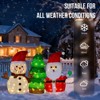 Angel Sar 3Pcs Lighted Christmas Decorations, Santa Snowman and Tree with 150 Warm White LEDs, Outdoor Indoor Holiday Yard Decor for Seasonal Displays - 4 of 4
