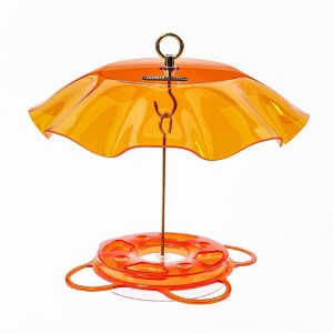 Birds Choice 12oz Oriolfest Translucent Top Weatherguard Oriole Bird Feeder 13" Orange: Polycarbonate, Easy to Hang, Weather-Resistant - 1 of 4