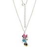 Disney Classic Womens Minnie Mouse Silver Plated Pendant Necklace with Crystal Bow - 4 of 4
