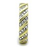 Slickblue Women's Eternity Ring, Two-Tone IP Gold Finish, Clear Synthetic Crystal, Rounded Textured Band, size 5-10 - 4 of 4