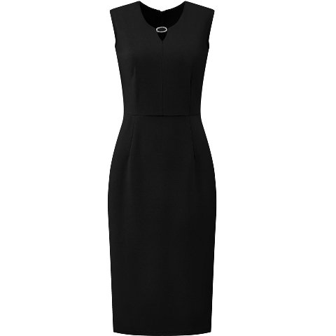 Женские платья INSPIRE CHIC Women's Sleeveless Choker V Neck Trendy Work Knee Length Pencil Dress Small Black