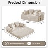 TiramisuBest Floor Couch, Convertible Floor Sofa Bed with Pillow, Chenille Fabric Compression Futon Couch Sleeper for Living & Bedroom, Gray - 2 of 4