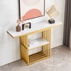 NicBex Faux Marbling Console Table for Entryway,Stylish Entryway Table with Metal Frame & Adjustable Feet,Sofa Table for Living Room,Corridor,Entrance - 3 of 4