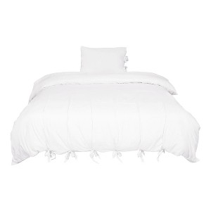 PiccoCasa Washed Cotton Comforter Duvet Cover with 1 Pillowcase - 1 of 4