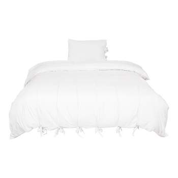 PiccoCasa Washed Cotton Comforter Duvet Cover with 1 Pillowcase