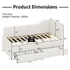 Twin Size L-Shaped Upholstered Daybed with Corduroy Finish and 2 Storage Drawers for Kids or Guest Room-Cuddlewood - 4 of 4