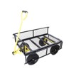 VisioGear Portable Folding Beach Wagons with Wheels, Portable Carts with Adjustable Handle, Yellow & Black, 37"*19.48"*40.15" - 2 of 4