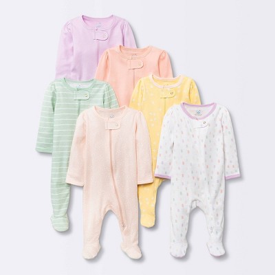 Baby Girls' 6pk Sleep N' Play - Cloud Island™ Purple 3-6M
