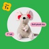 7" Tan Mouse with Red Ear Muffs Stuffed Animal - Gigglescape™ - 4 of 4