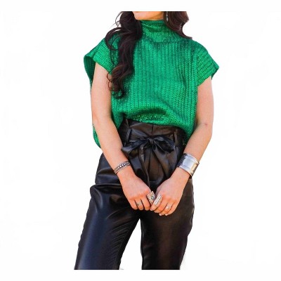 Women's Metallic Foil Sweater - SHE + SKY