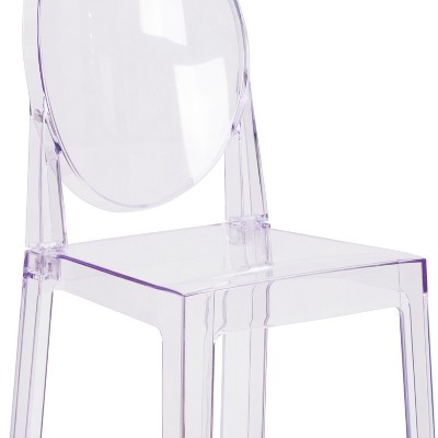 Transparent Crystal Oval Back Counter Stool