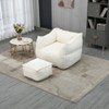 LOVMOR Bean Bag Chair with Memory Foam Fill & Footstool, Modern Durable Comfort Lazy Sofa, Sitting Chair for Living Room, Bedroom, Indoor Furniture - 3 of 4