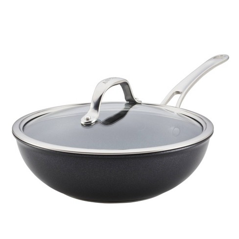 Anolon X 10" Hybrid Nonstick Induction Fry Wok with Lid Charcoal Gray - image 1 of 4