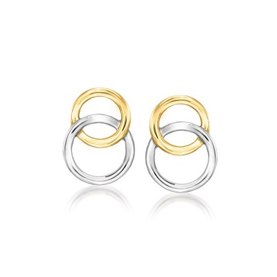 Pure Collection by Ross-Simons 18kt Gold Vermeil and Sterling Silver Interlocking Circle Earrings