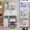 Makeup Vanity Table with Touch LED Sliding Mirror,Storage Drawers and Cushioned Stool for Bedroom–The Pop Home - 2 of 4