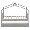 Twin Size Wooden House Bed with Two Drawers for Kids or Teens Bedroom - 3 of 4