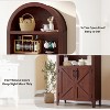 Arched Bookcase with Doors - 5-Tier Open Display Shelf, Modern Bookshelf Storage Cabinet for Home Office Living Room Library - 4 of 4